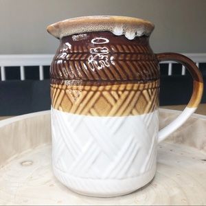 Vintage Boho ceramic pitcher